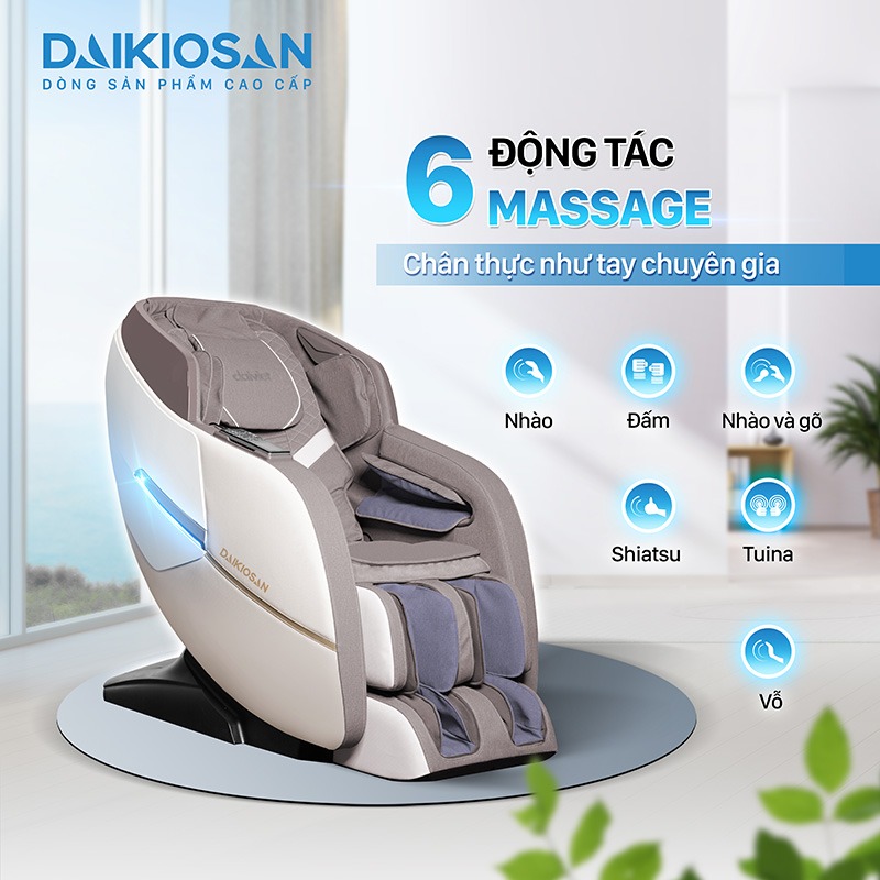 ghế massage Daikiosan DKGM-20005 được ví như chuyên gia massage với 6 động tác massage